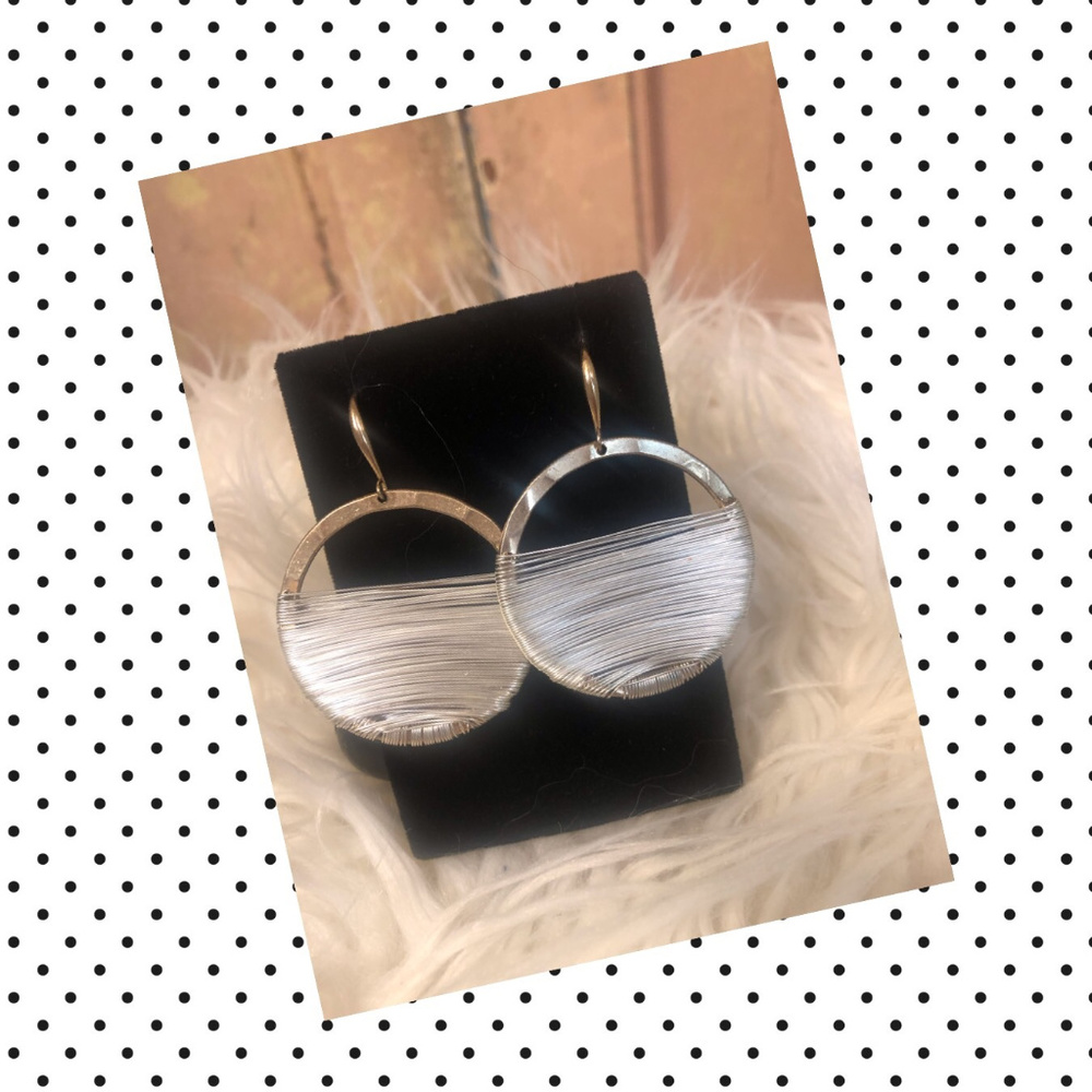 Silver & gold toned earrings